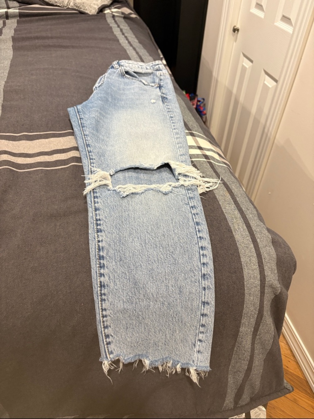 Garage Light Blue Distressed Boyfriend Jeans